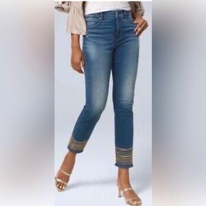 White House Black Market Dark Denim Wash Cropped Jeans